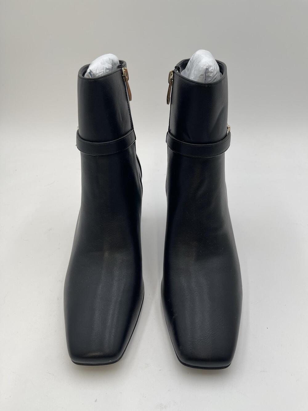 Naturalizer Nanette Boot Women Black Faux Leather Ankle Block Heel Bootie Sz 8.5